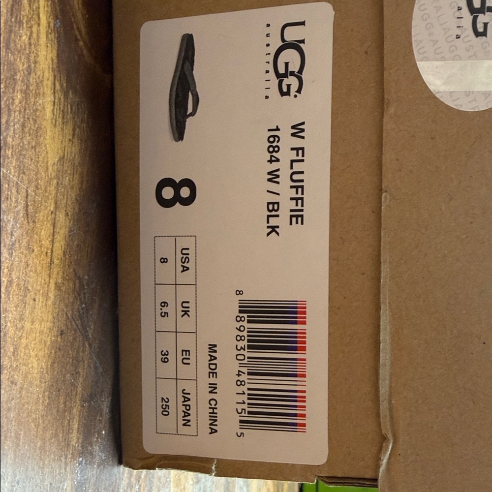 UGG Fluffie Black Rubber Sole Flip Flops - Picture 4 of 4